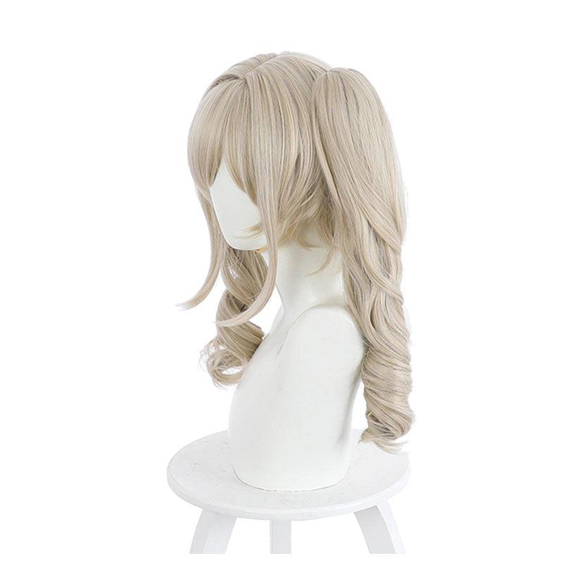 game genshin impact curly blonde ponytail cosplay wigs
