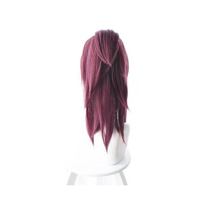 lol kda skin akali 45cm long purple ponytail cosplay wigs