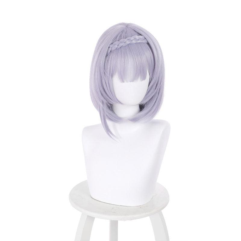 game genshin impact noelle light purple short cosplay wigs