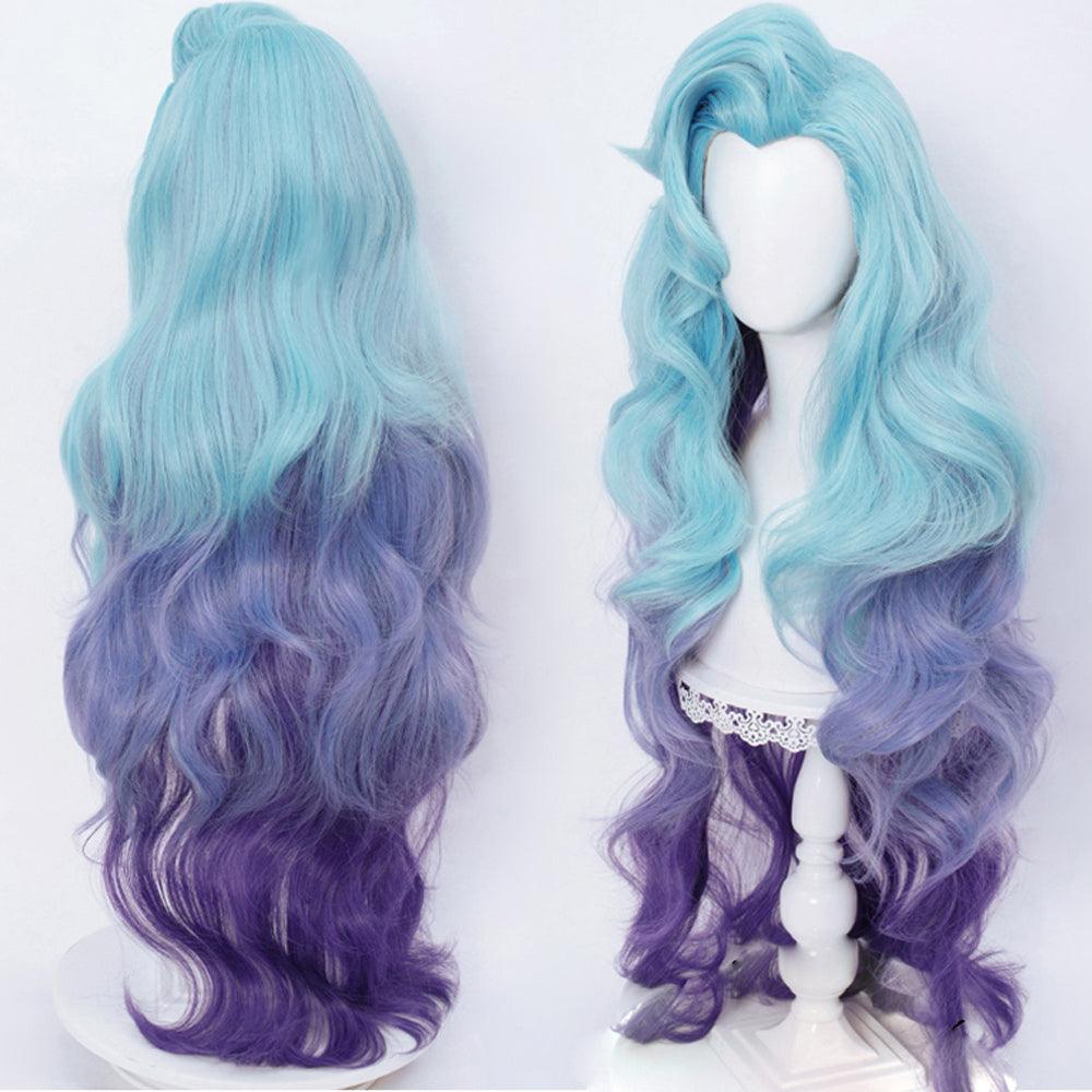 coscrew league of legends the starry eyed songstress seraphine blue long cosplay wig mm61
