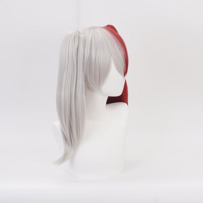 coscrew anime my hero academia todoroki shoto white and red cosplay wig qx15