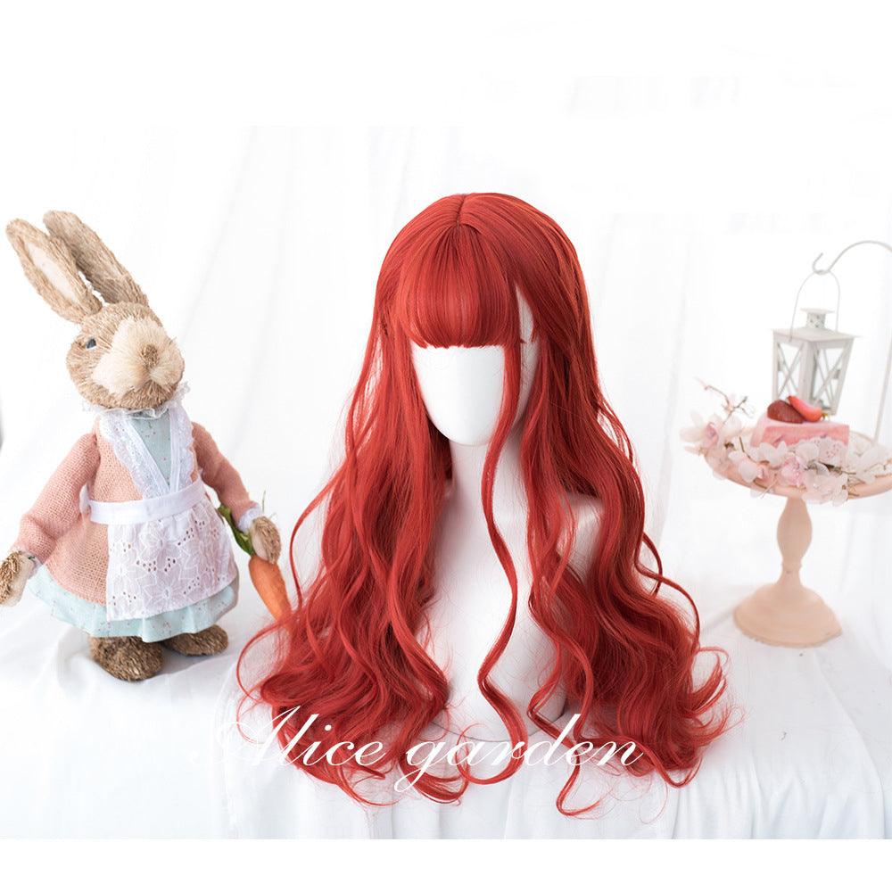 coscrew rainbow candy wigs red long lolita wig loli ag148