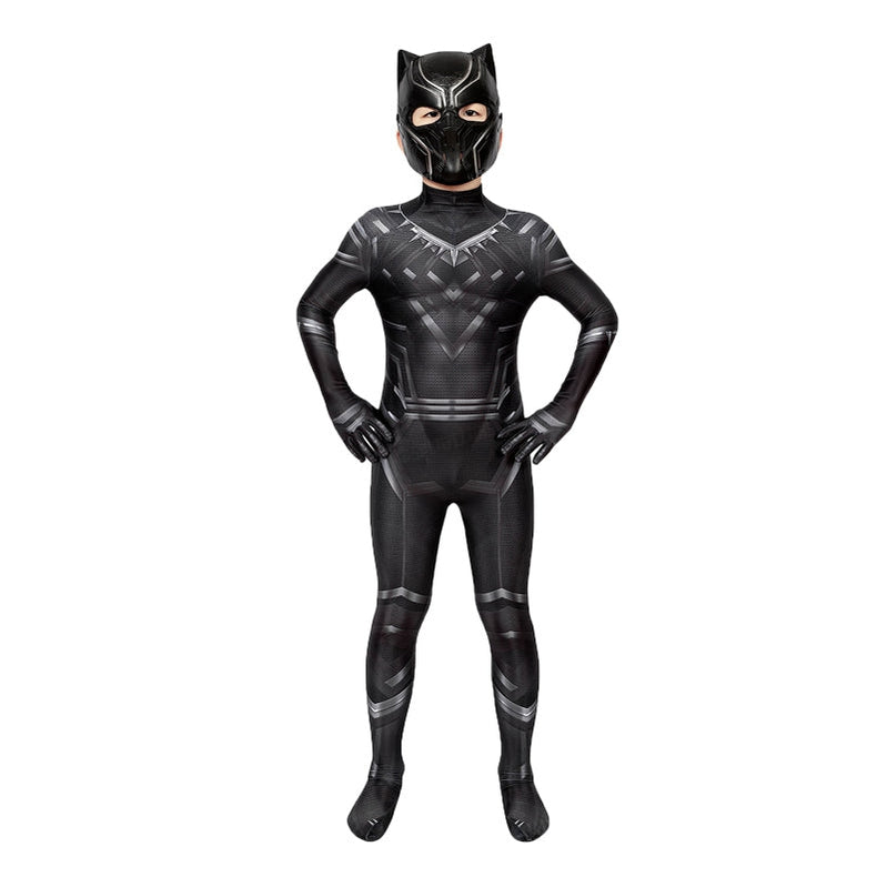 anime black panther children jumpsuit cosplay costume