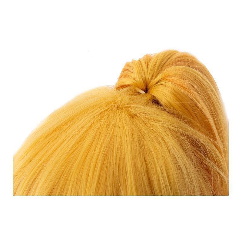 anime demon slayer kimetsu no yaiba zenitsu agatsuma female cosplay wig blonde long ponytail wigs
