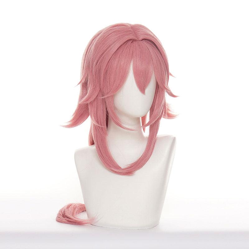 game genshin impact yae miko pink halloween cosplay wigs
