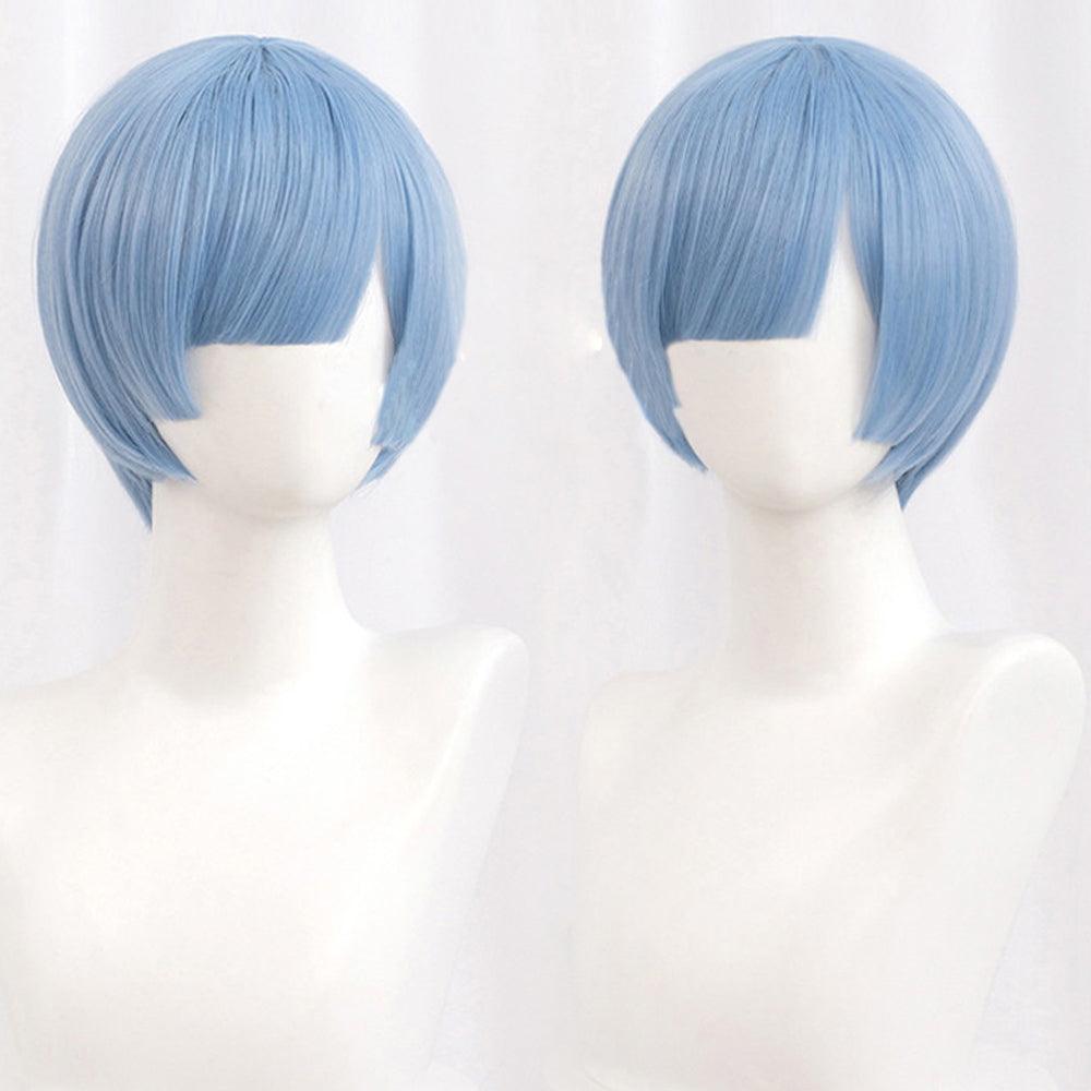 anime re life in a different world from zero wig rem blue short cosplay wig mm74