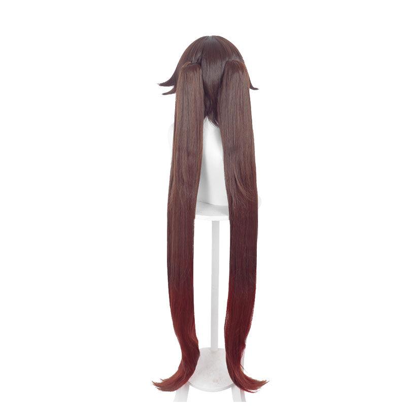 game genshin impact hu tao dark brown long cosplay wig
