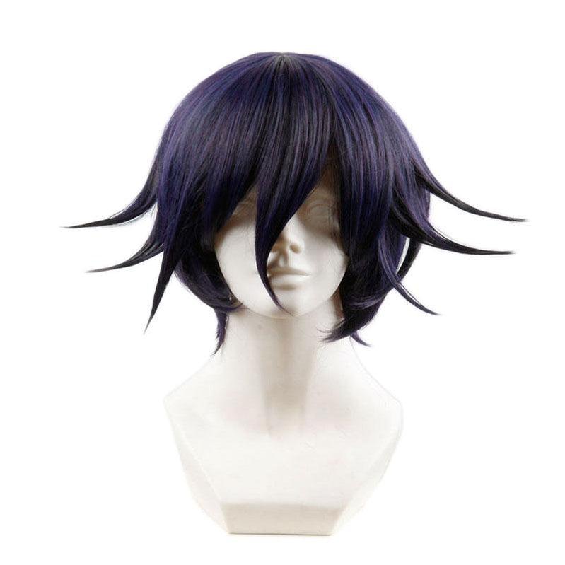anime danganronpa v3 oma kokichi black mixed purple short wigs