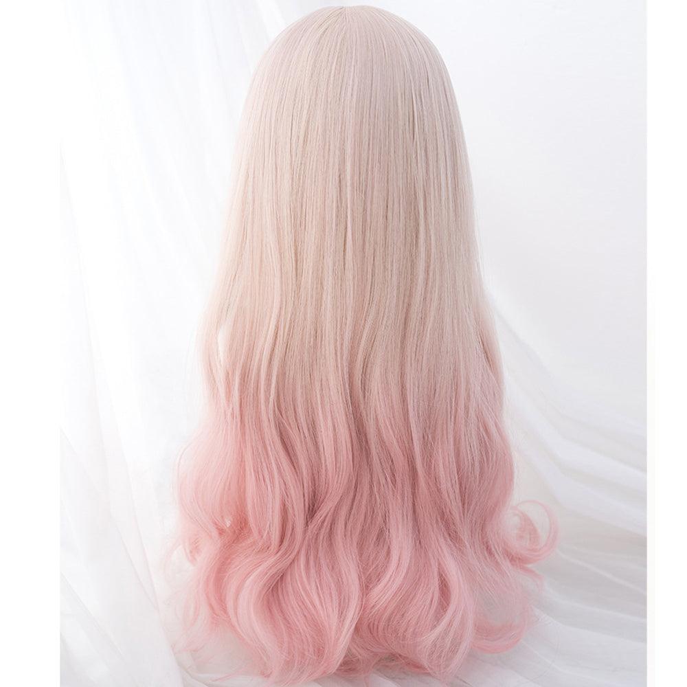coscrew rainbow candy wigs pink long lolita wig loli ag034