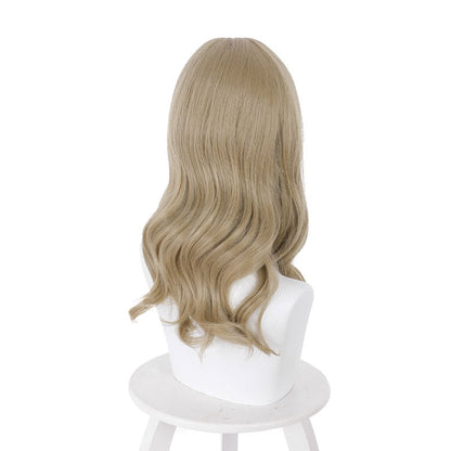 movie resident evil village bela dimitrescu brown yellow long curly cosplay wigs