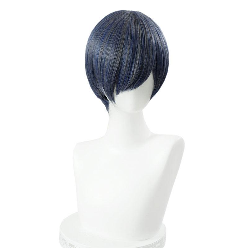 Anime Black Butler Ciel Phantomhive Short Blue and Gray Mixed Cosplay Wigs
