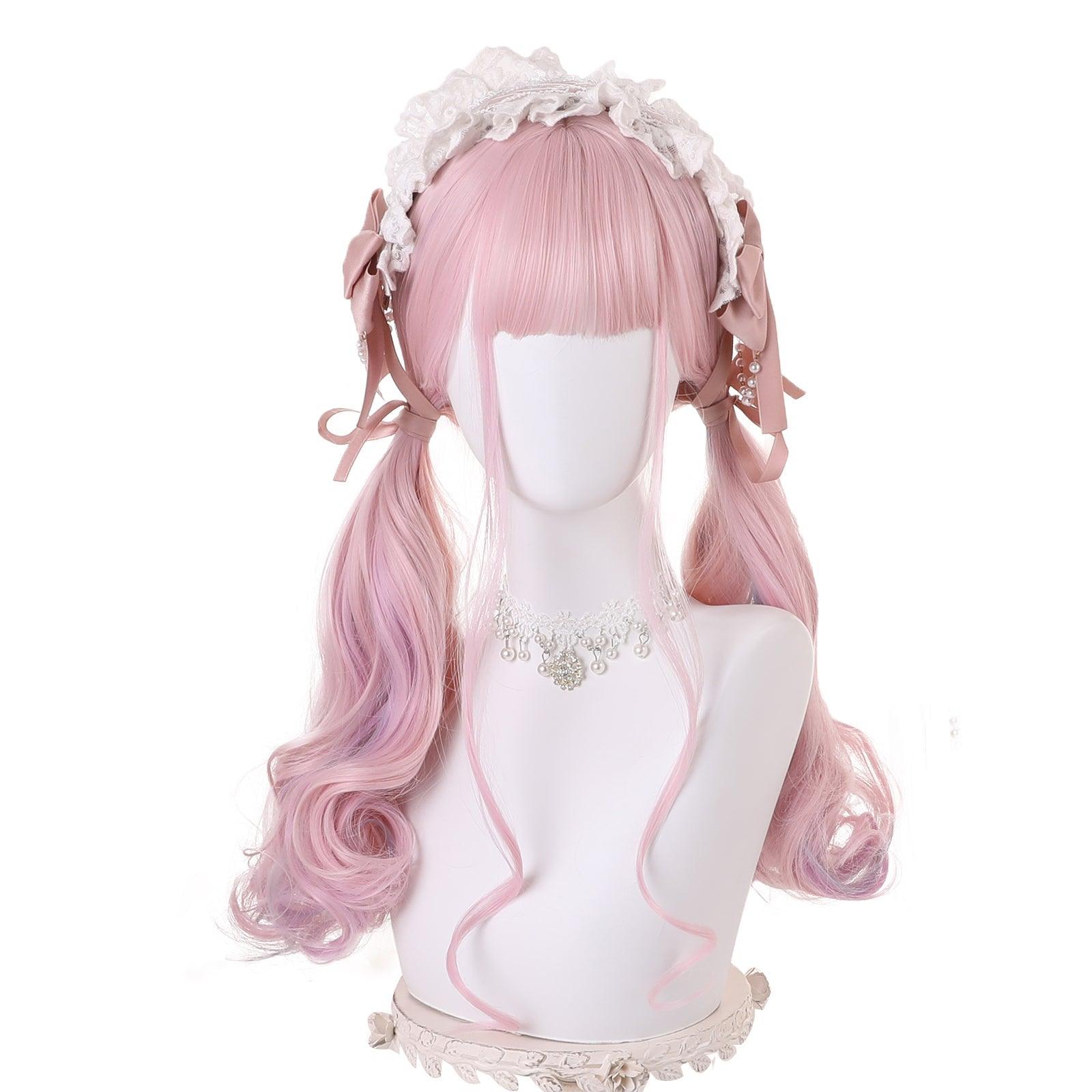 coscrew Rainbow Candy Wigs Pink Long Lolita Wig LOLI-022 - coscrew