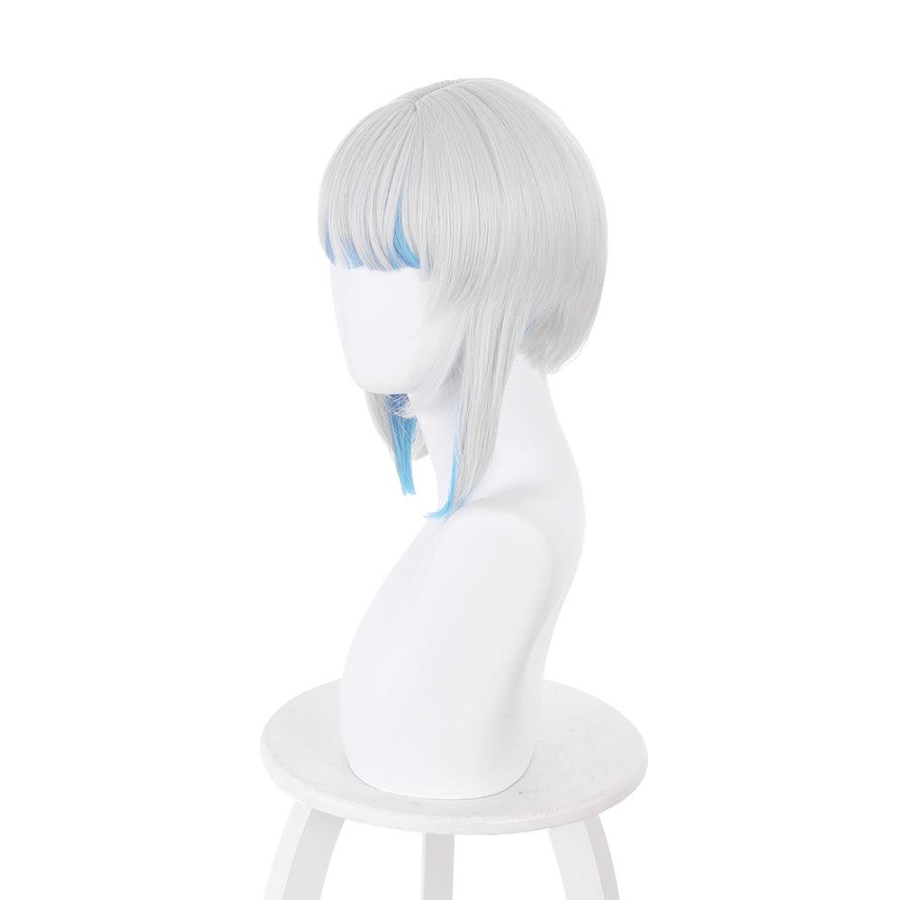 coscrew hololive virtual vtuber gawr gura white and blue medium cosplay wig 444c