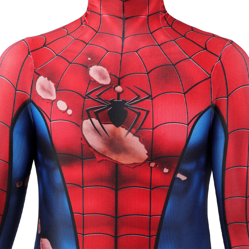 spider man ps5 classic suit damaged children jumpsuit cosplay costumes