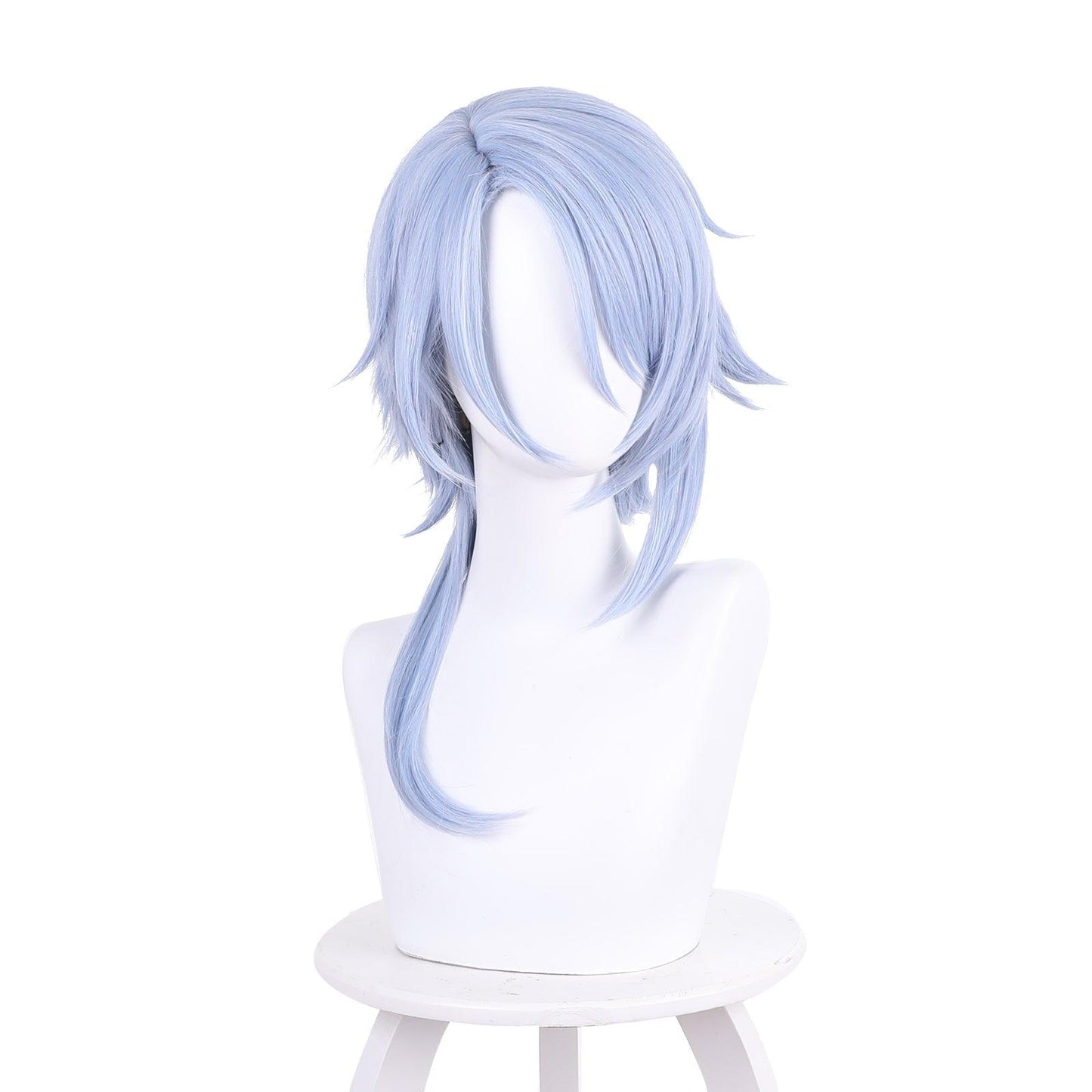 coscrew anime genshin impact kamizato ayato light blue medium cosplay wig 503y4