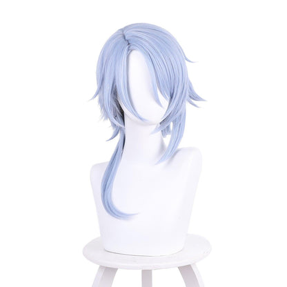 coscrew anime genshin impact kamizato ayato light blue medium cosplay wig 503y4