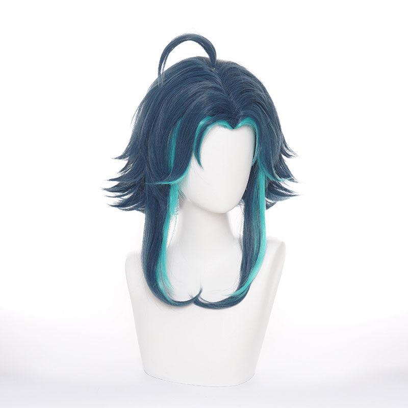 game genshin impact xiao dark green cosplay wigs