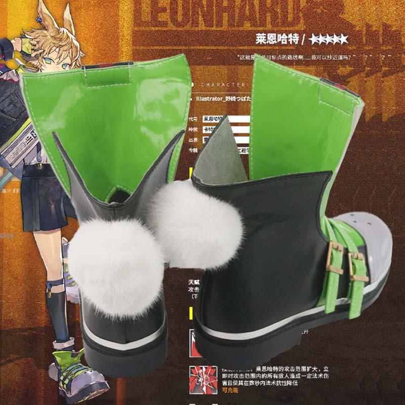 arknights leonhardt game cosplay boots shoes for carnival anime party