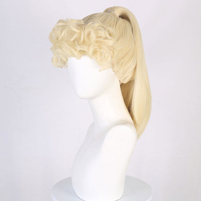 barbie movie barbie ponytail curls cosplay wig