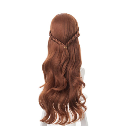 movie frozen 2 princess anna brown long cosplay wigs