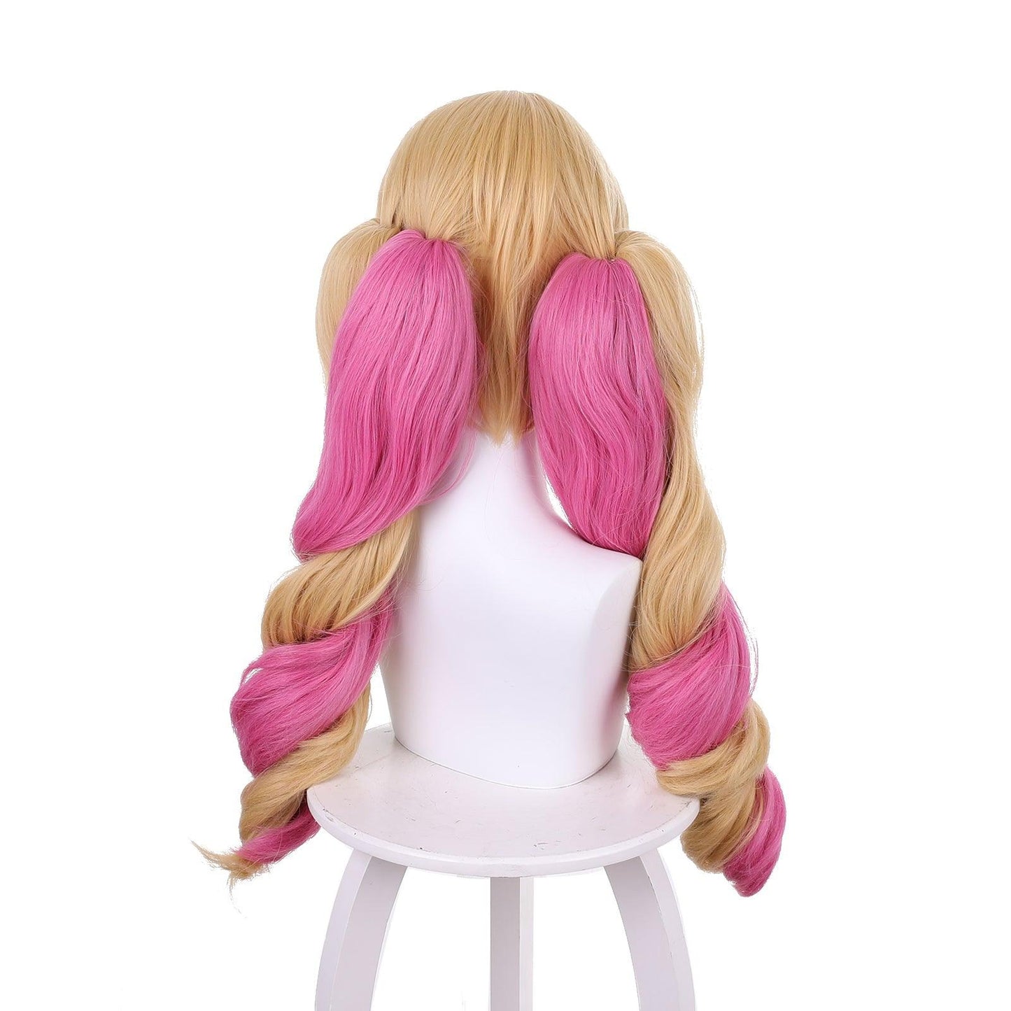 coscrew anime gwen yellow peach pink cosplay wig of league of legends lol 530d