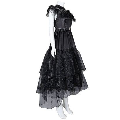 wednesday the addams family wednesday black raval ball dress cosplay costumes