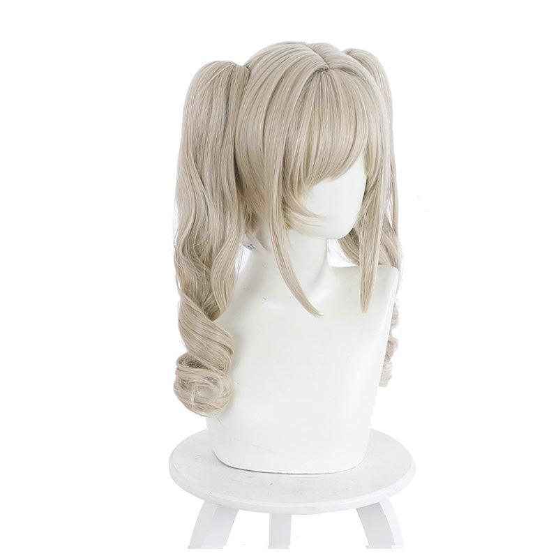 game genshin impact curly blonde ponytail cosplay wigs