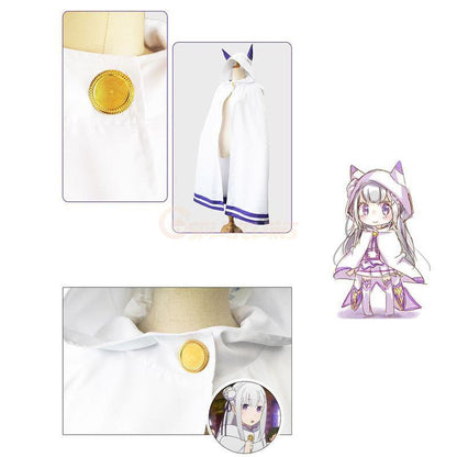 anime re zero starting life in another world emilia cloak cosplay costume