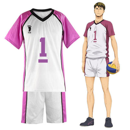 anime haikyuu shiratorizawa academy ushijima wakatoshi t shirt uniform cosplay costume