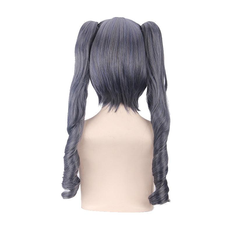 anime black butler ciel phantomhive long black and gray cosplay wigs
