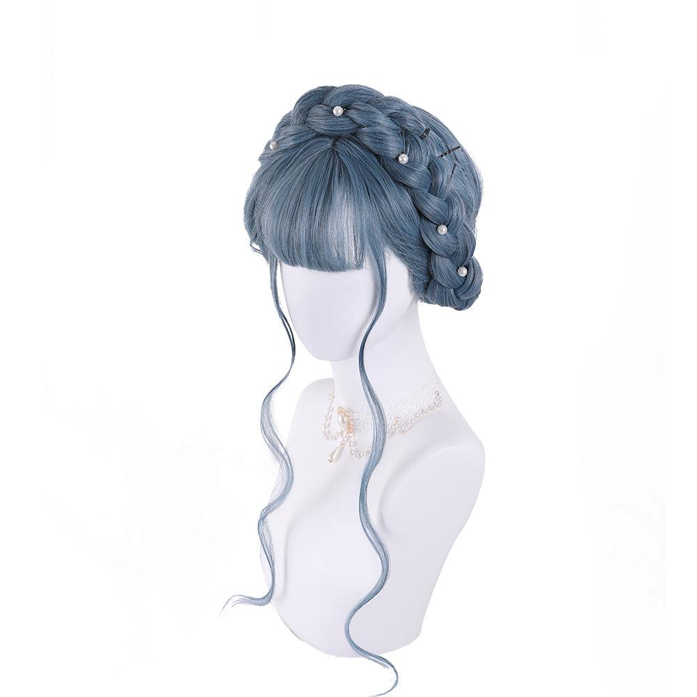 coscrew Rainbow Candy Wigs Light Blue Long Curly Lolita Wig LOLI-002A - coscrew