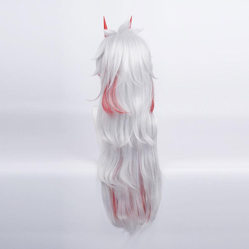 game genshin impact arataki itto silver mixed red long cosplay wigs