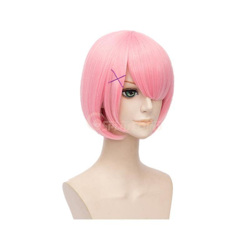 anime re zero starting life in another world rem and ram short blue pink cosplay wigs