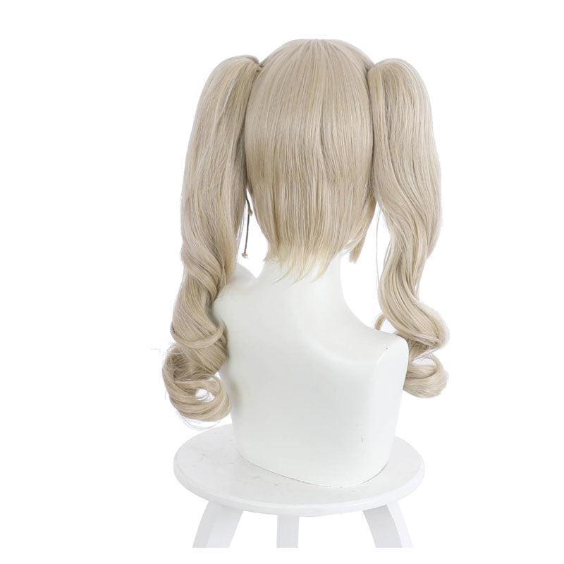 game genshin impact curly blonde ponytail cosplay wigs