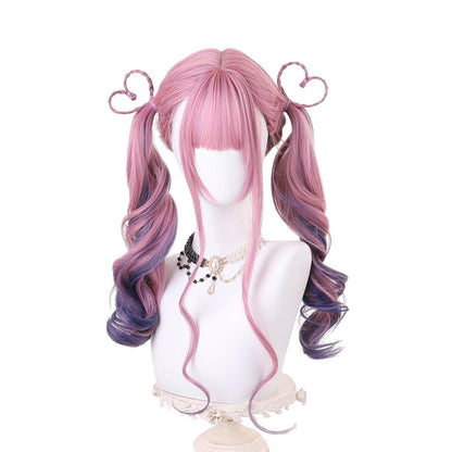 coscrew Rainbow Candy Wigs Pink gradient purple Long Lolita Wig LOLI-008 - coscrew
