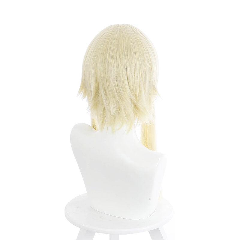 game genshin impact traveler lumine blonde ponytail cosplay wigs