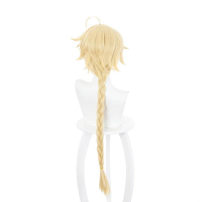 Game Genshin Impact Traveler Aether Blonde Ponytail Cosplay Wigs