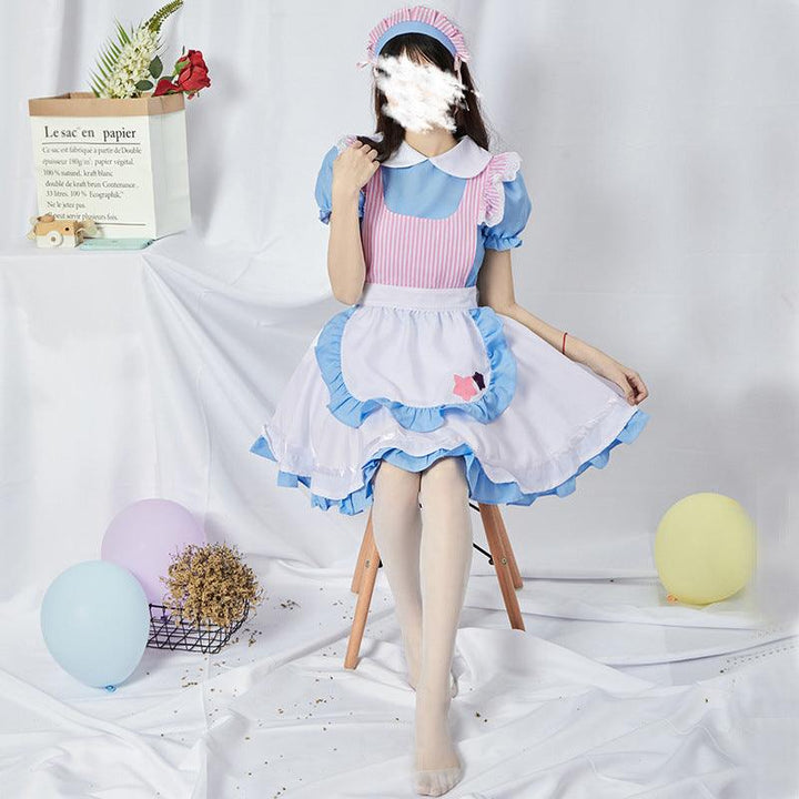 Blue Cute Cat Maid Outfit Dress Lolita Fancy Dress Japanese Anime Cosplay Costume