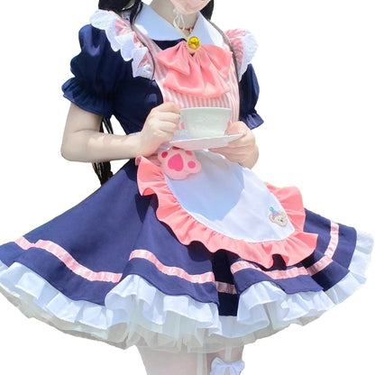Cafe Waiter Cute Maid Outfit Lolita Princess Dress Japanese Fancy Dress Cosplay Costume