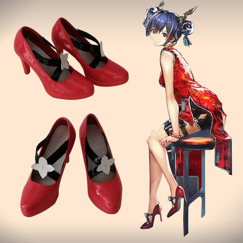 arknights chen new year red cheongsam game cosplay boots shoes for carnival anime party