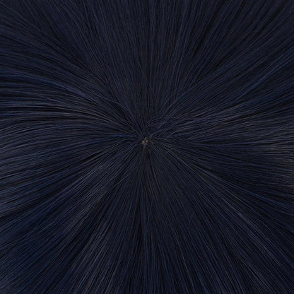 game genshin impact xiangling navy blue cosplay wigs