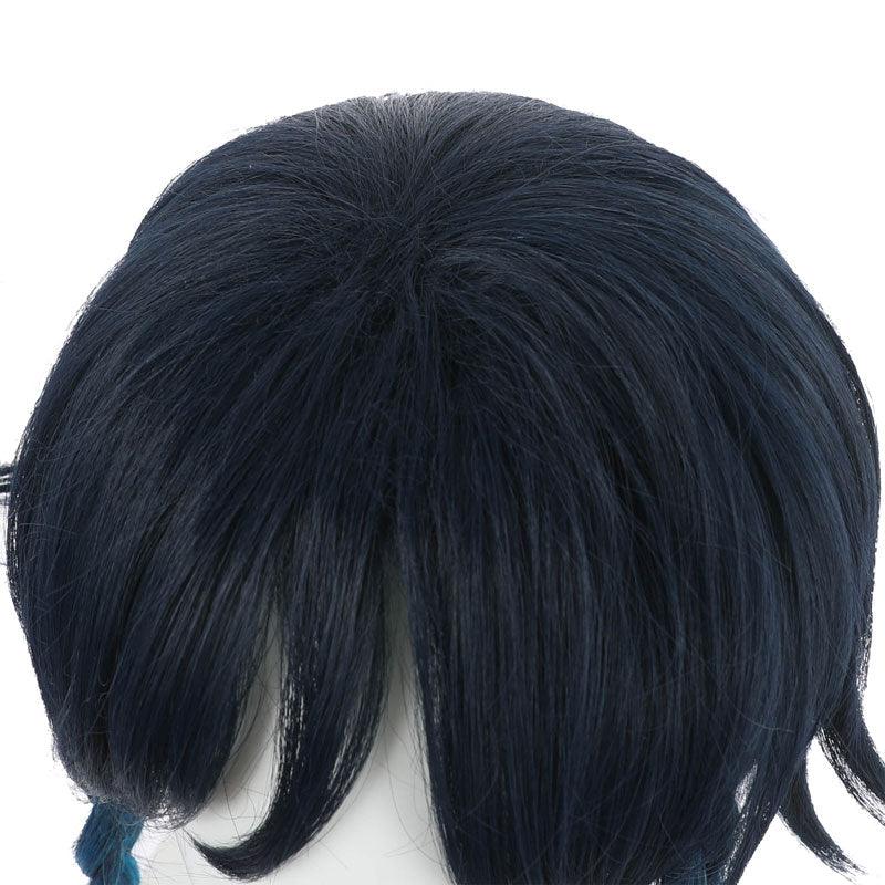 game genshin impact venti gradient blue braided cosplay wig