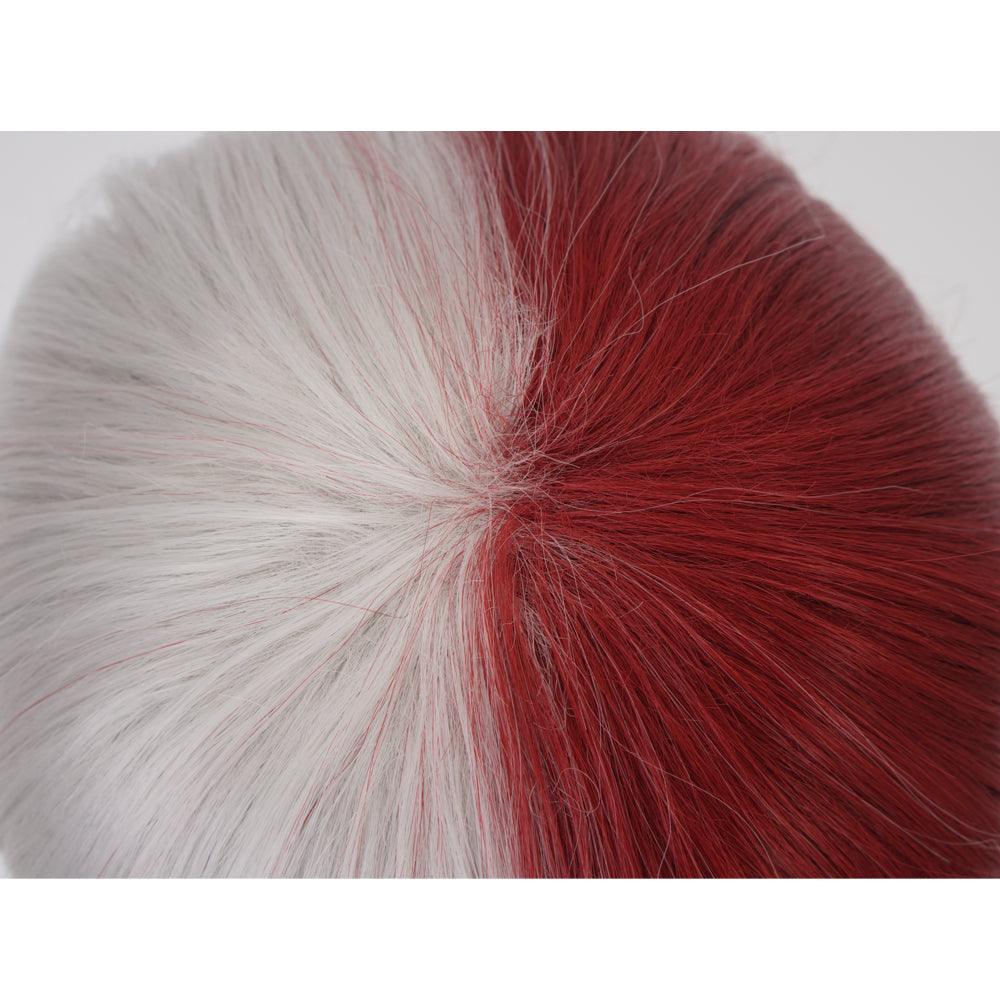 coscrew anime my hero academia todoroki shoto white and red cosplay wig qx15