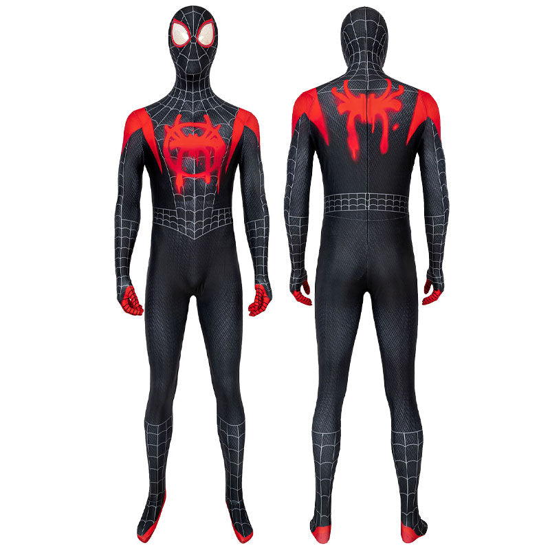 spider man into the spider verse miles morales jumpsuit with coat fullset cosplay costumes