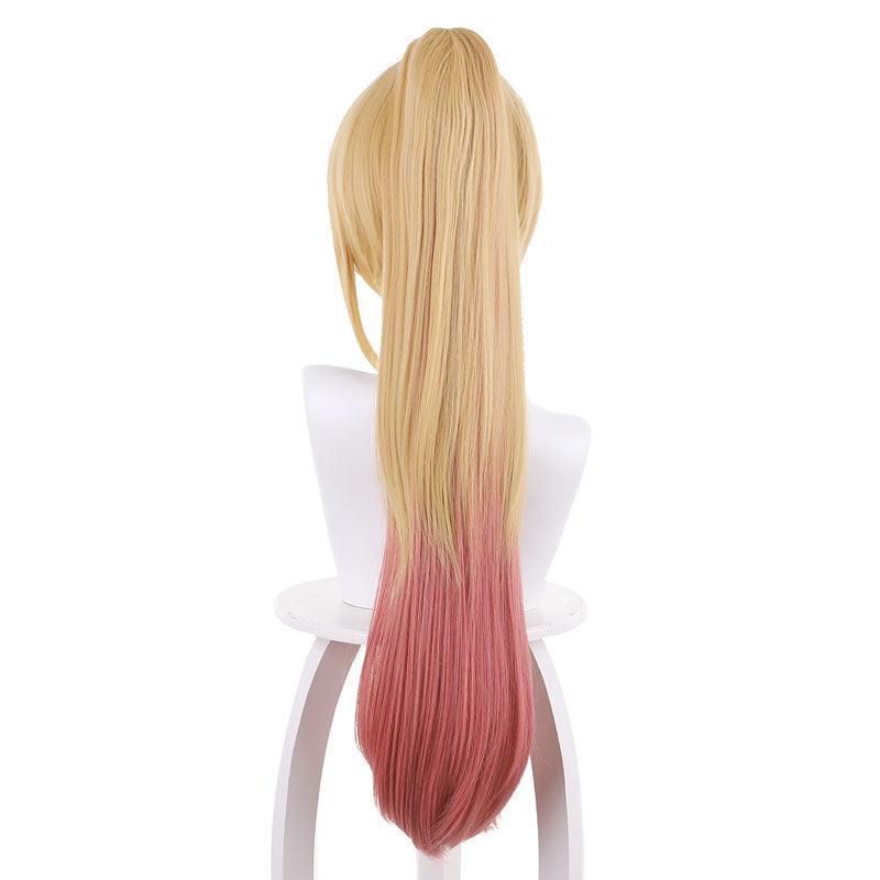 anime my dress up darling kitagawa marin yellow gradient pink ponytail cosplay wigs