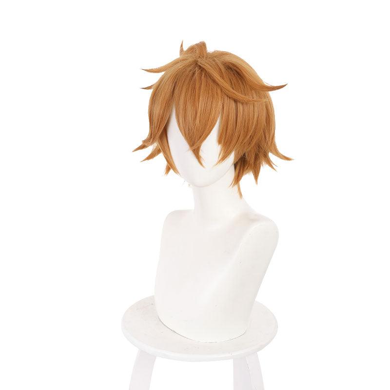 game genshin impact tartaglia brown cosplay wigs