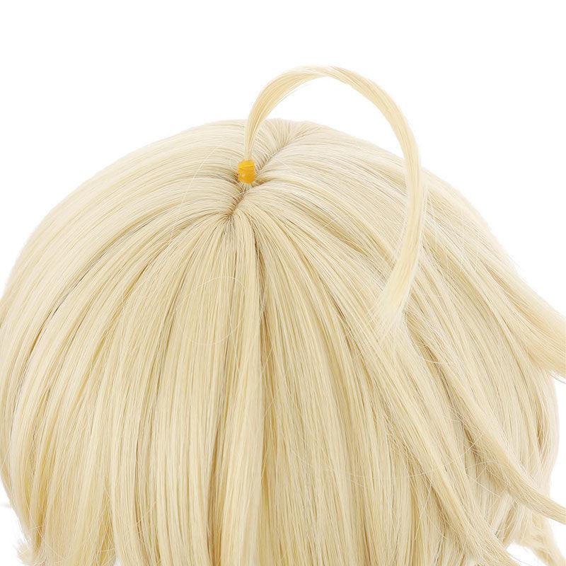 game genshin impact traveler blonde ponytail cosplay wigs