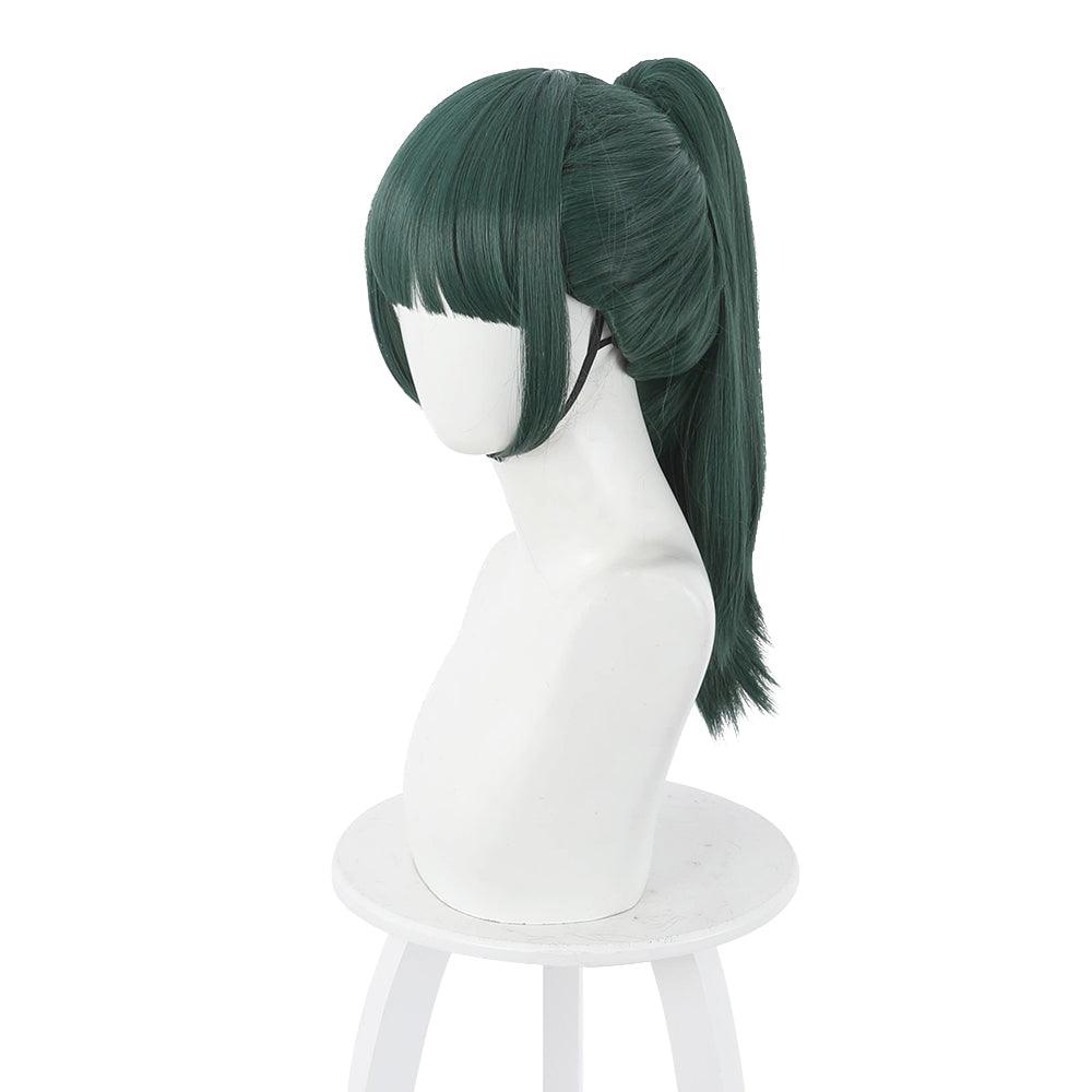 coscrew anime jujutsu kaisen zenin maki green medium cosplay wig 505f