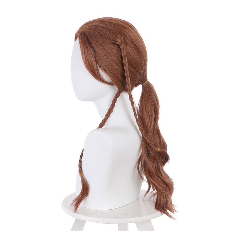moive black widow natasha romanoff brown ponytail braid cosplay wigs