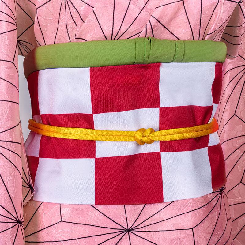 anime demon slayer kimetsu no yaiba nezuko kamado kimono cosplay costume with props